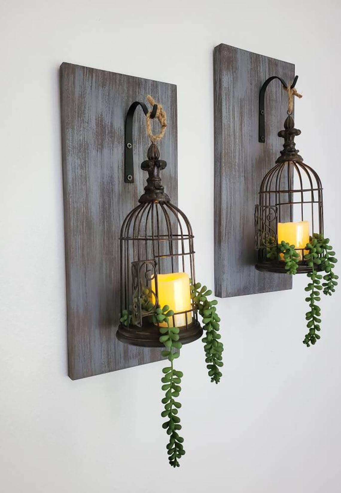 Hanging Birdcage Lanterns Set of 2