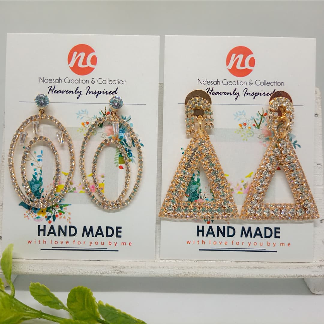 A Handmade New pair of Rhinestone Earrings