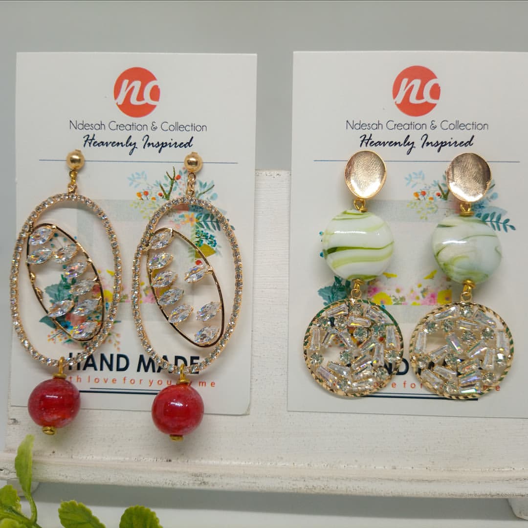 A Handmade New pair of Rhinestone Earrings