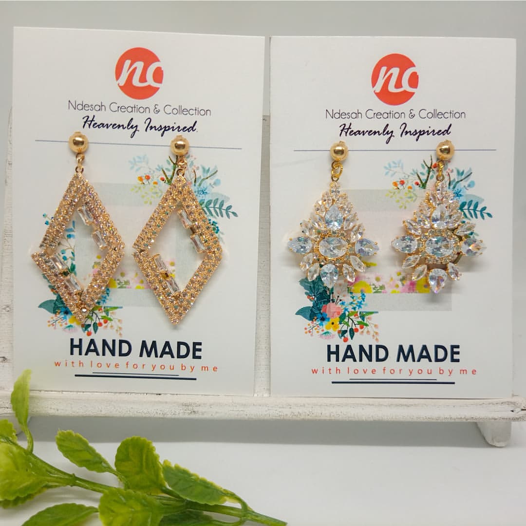A Handmade New pair of Rhinestone Earrings
