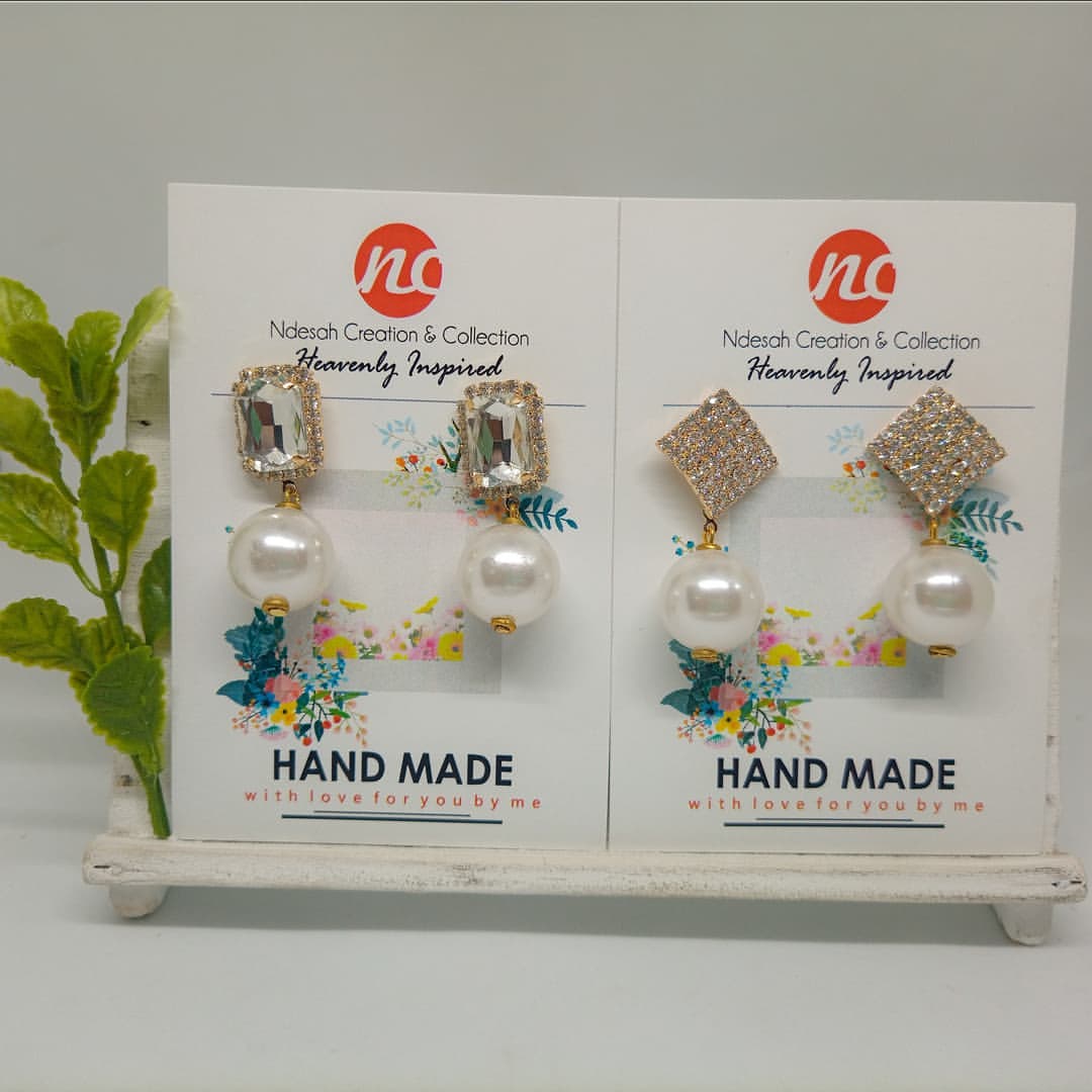 A Handmade New pair of Rhinestone Earrings